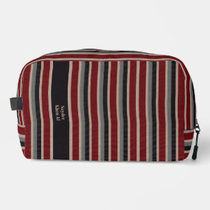 Neceser Rayas Retro Clásicas Rojo Oscuro Azul Beige