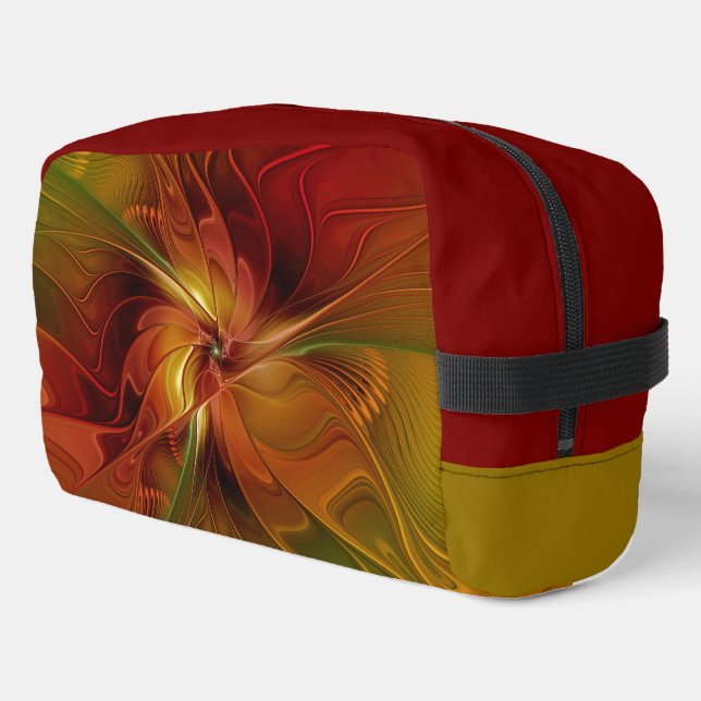 Neceser Resumen Naranja rojo Brown Flor de arte fractal ve (Esquina izquierda)