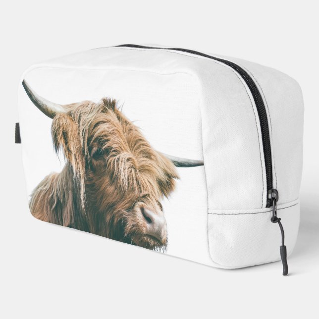 Neceser Retrato de vaca de Highland nombre personalizado m (Esquina derecha)