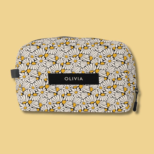 Neceser Retro floral botanical block print (Retro floral botanical block print personalized toiletry bag)