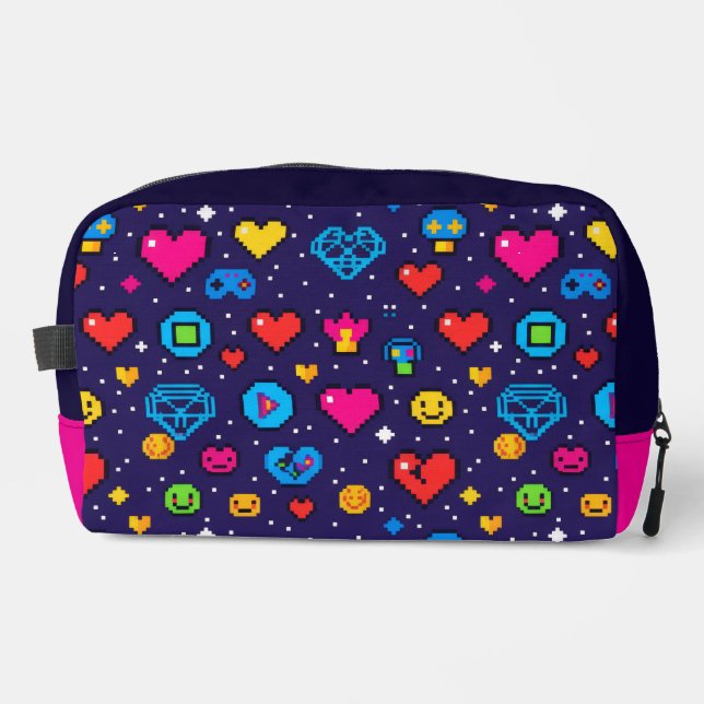 Neceser Retro Pixel Gaming Aesthetic Makeup Bag (Anverso)
