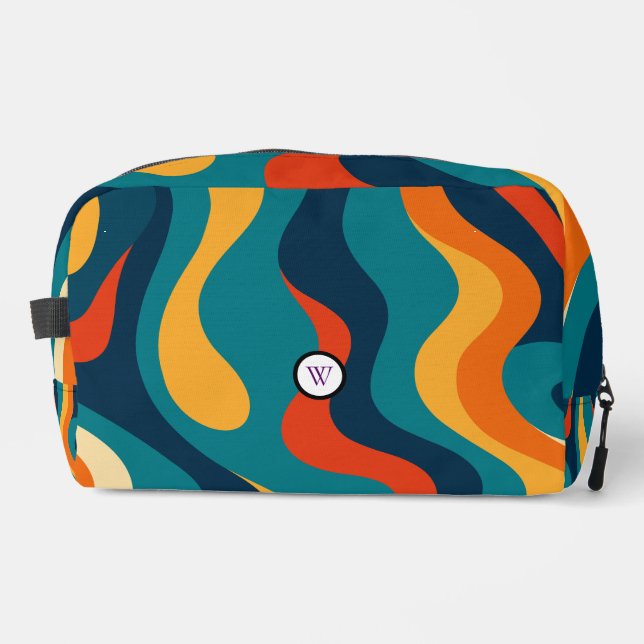 Neceser Retro Wavy Pattern Modern Abstract Make Up Bag (Anverso)