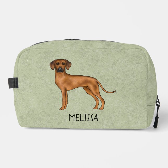Neceser Rhodesian Ridgeback Perro León Marrón Lindo Con No (Anverso)