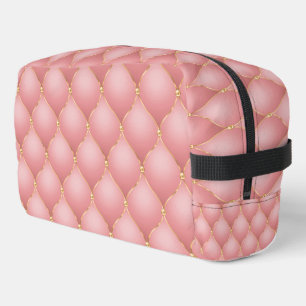 Neceser Rosa Dorado Diamante Acolchado Rosa Rubor