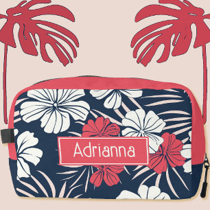 Neceser Rosa Tropical y Floral Azul Marino