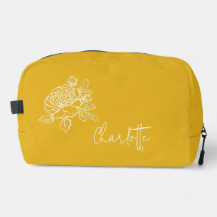 Neceser Rosas Amarillas Sketch Floral Nombre personalizado