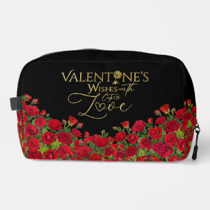 Neceser Rosas de caligrafía dorada minimalista para San Va