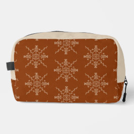 Neceser Rust Brown Indian Boho Line Art Symmetry Pattern