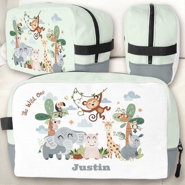 Neceser Safari ZOO Animales La Caja De Almuerzo De Un Niño (Safari ZOO Animals The Wild One Boy Dopp Kit lunch box)