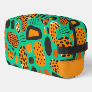 Neceser "Savanna Pop: Vibes tribales en Naranja y negro"