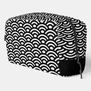 Neceser Seigaiha, olas, japonés, blanco y negro
