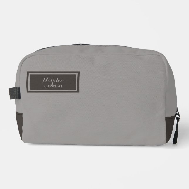 Neceser Serious Classic Minimal Simple Grey (Anverso)