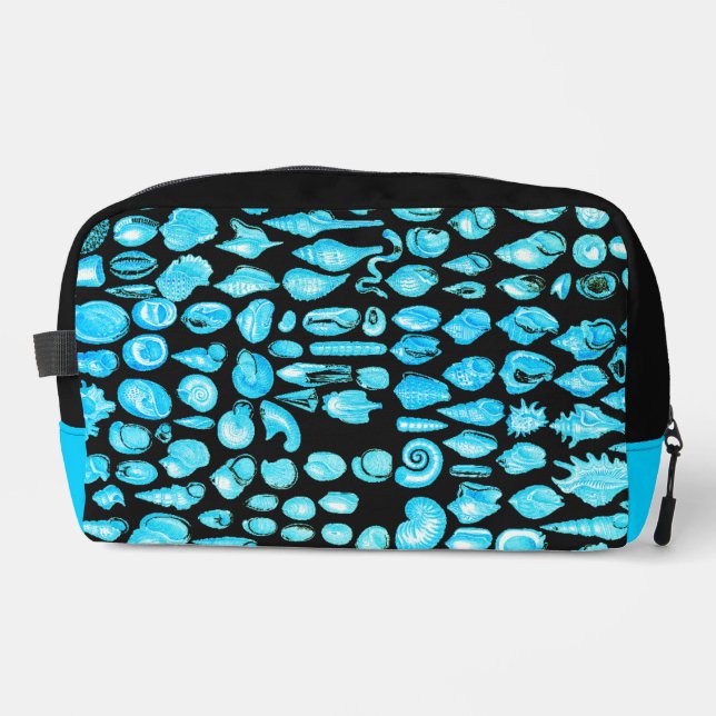 Neceser Shell-Black Splash- Aqua Blue Toiletry Bag (Anverso)