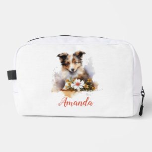 Neceser Shetland Sheepdog Puppy Mascota Flor acuática