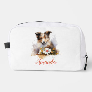 Neceser Shetland Sheepdog Puppy Mascota Flor acuática