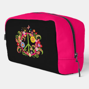 Neceser Signo de paz floral en negro
