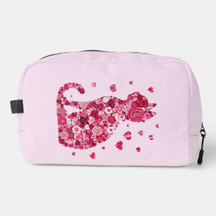 Neceser Silueta de gato floral ArtFaux tela envuelta