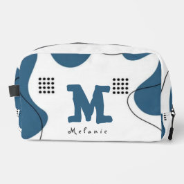 Neceser Simple blue white Abstract minimal art Monogram