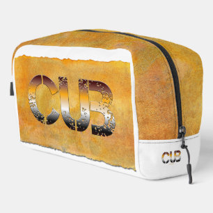 Neceser SlipperyJoe's cub bear words gold brown tan white