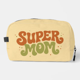 Neceser SUPER MAMÁ Tipografía Divertida Retro y Groovy