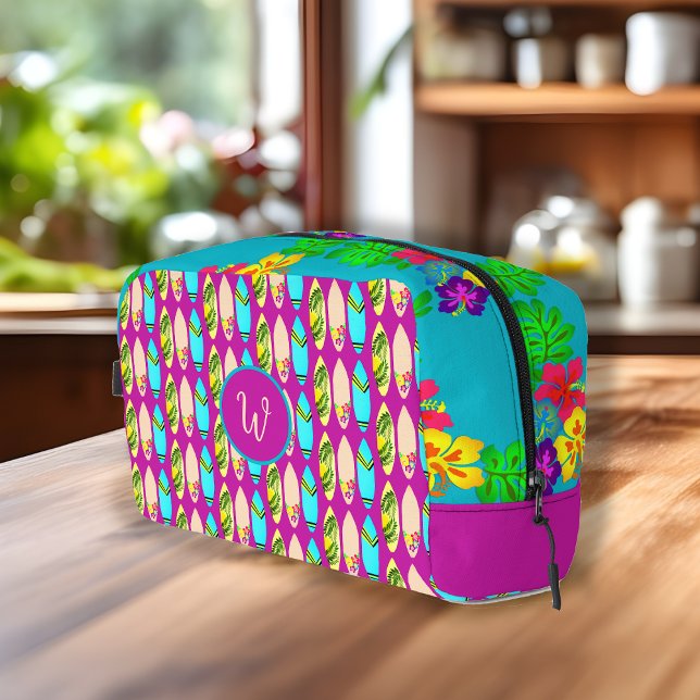 Neceser Surfboard tropical y flores de hibiscus (Subido por el creador)