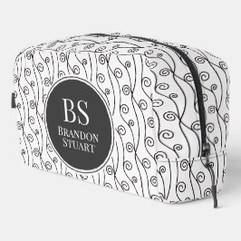 Neceser Swirls en blanco y negro personalizada