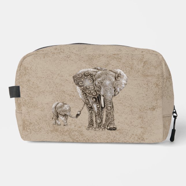 Neceser Swirly Elephant Family (Anverso)