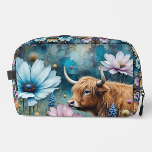 Neceser Tapiz Cosmos de color floral de vaca Highland