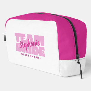 Neceser Team Bridal Party Name Bridal Bridesmaid Gift Pink