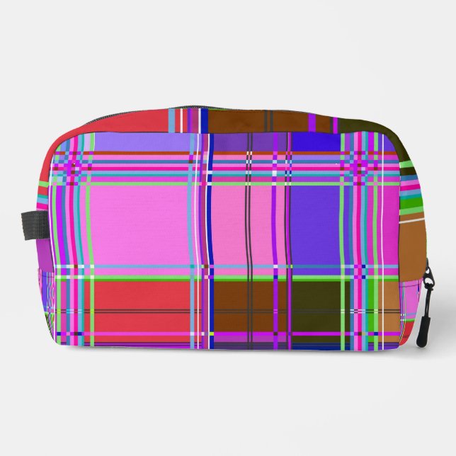 Neceser Tela de cuadros rosa estampado Madras (Anverso)