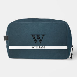 Neceser Textura de cuero Nombre de monograma negro