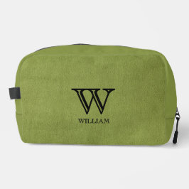 Neceser Textura de cuero Nombre de monograma negro