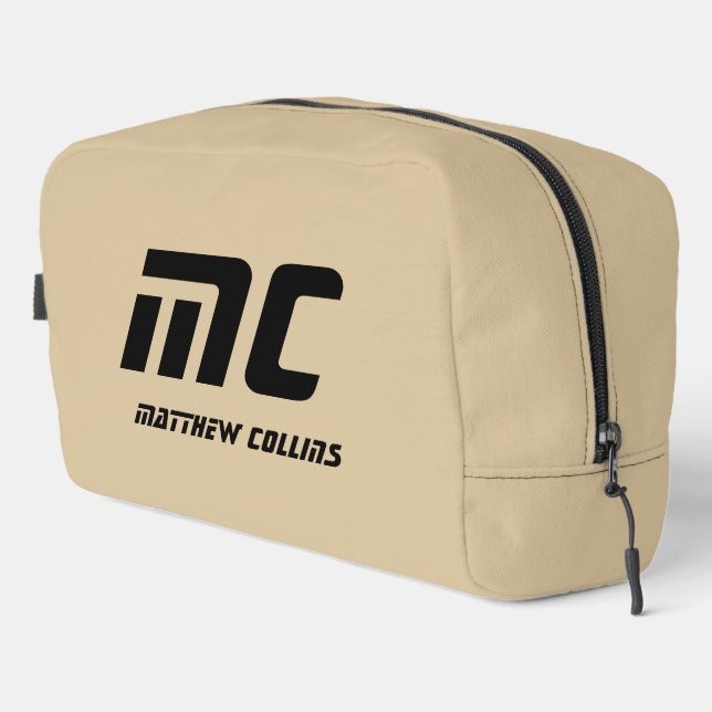 Neceser Tipografía negra moderna Guay Beige simple esposo (Esquina derecha)