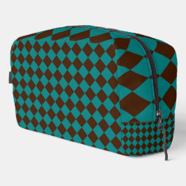 Neceser Toile de cuadros de diamantes de chocolate azul ve