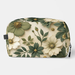 Neceser Toiletry bag green flowers pattern