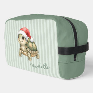 Neceser Tortuga de Navidad con sombrero de Santa en acuare