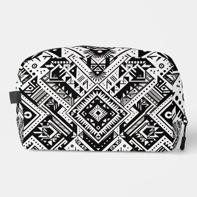 Neceser Tribal monocromo- negrita simetría en negro (Anverso)