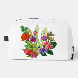 Neceser tridente tryzub de la heráldica ucraniana con flor