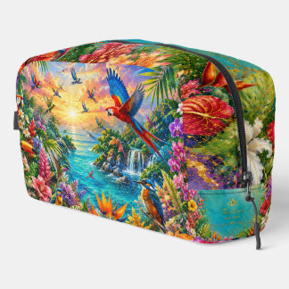 Neceser Tropical Birds Dopp Kit | Colorful Floral Toiletry