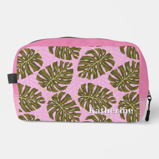 Neceser Tropical Palma Rosa Verde (Anverso)