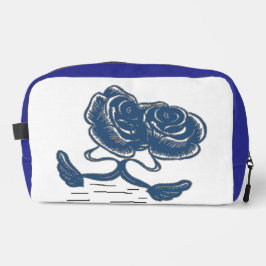 Neceser Trousse de toilette bleu nuit au motif floral