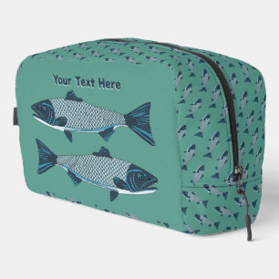 Neceser Trucha de arte popular azul/salmón