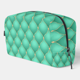 Neceser Turquesa Ogee Oro Diamantes Acolchado