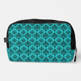 NECESER VERDE AZULADO CON DISEÑOS ORNAMENTALES NEGROS