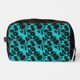 NECESER VERDE AZULADO CON FLORES ORNAMENTALES NEGROS