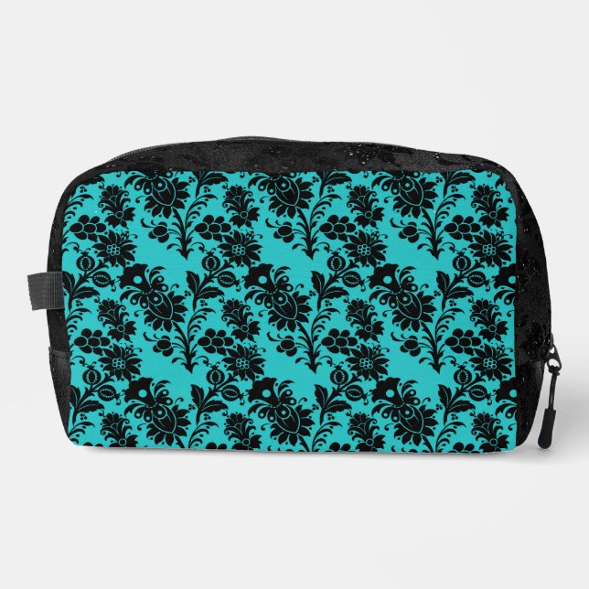 NECESER VERDE AZULADO CON FLORES ORNAMENTALES NEGROS (Anverso)