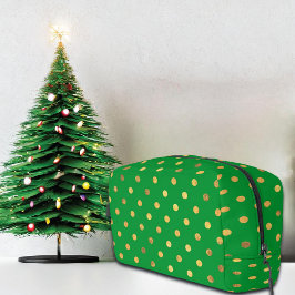 Neceser Verde con puntos Purpurinas de oro