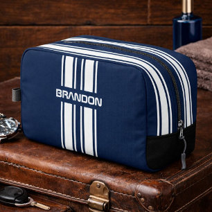 Neceser Viaje Personalizado con Franja de Carreras Azul Ma