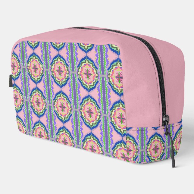 Neceser Vibrant Bloom Kaleidoscope: Pink & Emerald Mandala (Esquina derecha)