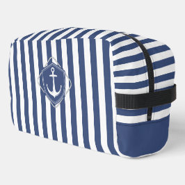Neceser Vida de marinero, rayas azules cobálticas y ancla